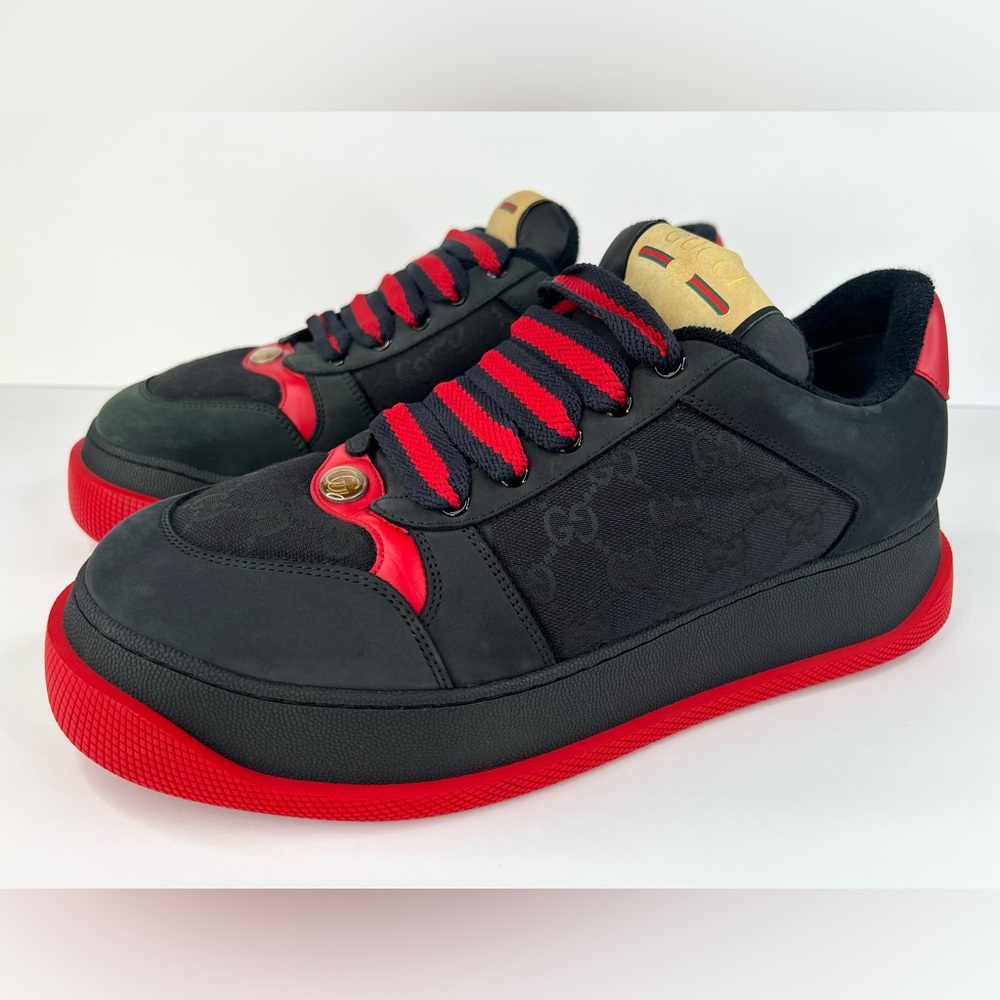 GUCCI Screener Men's GG Enamel Supreme Chunky Sneakers UK 11.5 - US 12 - EU 45.5